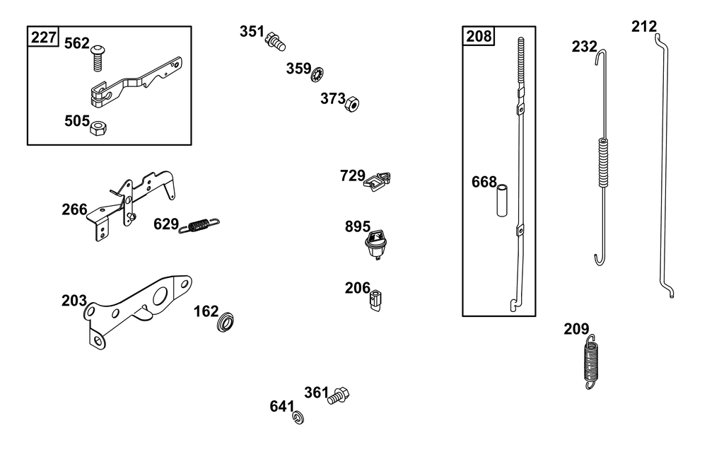 Controls Group Diagram and Parts List for 326431-3637-08 200000 - 399999 Briggs and Stratton Engine